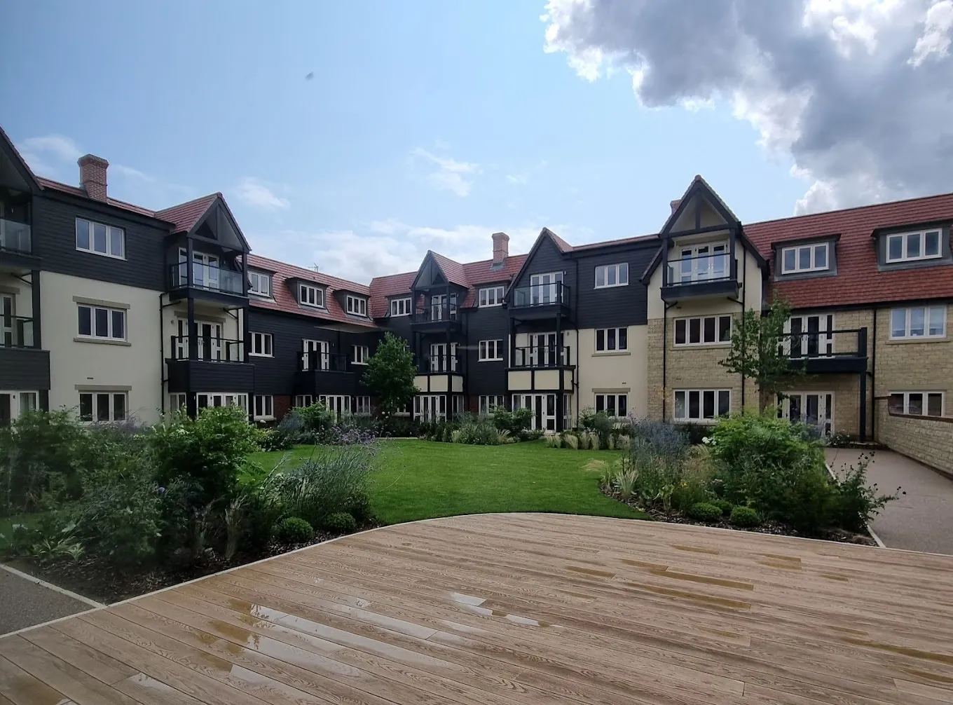 New-build care facility and apartment scheme with landscaped courtyard